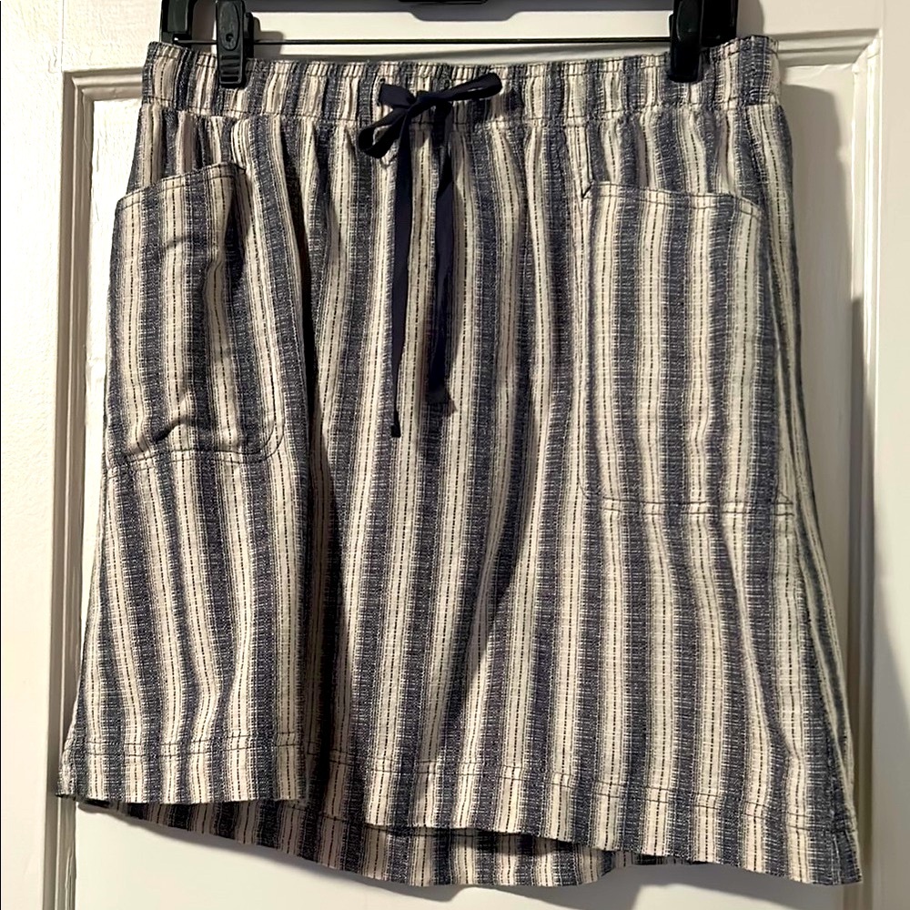 Striped Navy and Cream Skirt by Max Studio